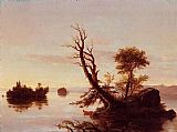 American Canvas Paintings - American Lake Scene